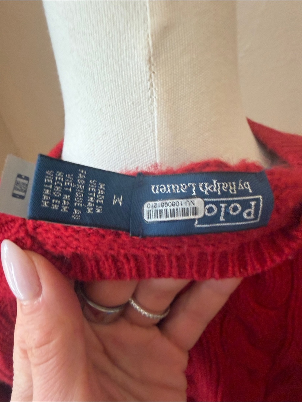 Ralph Lauren Red M Cable Knit Cardigan original price $268 - Picture 10 of 13
